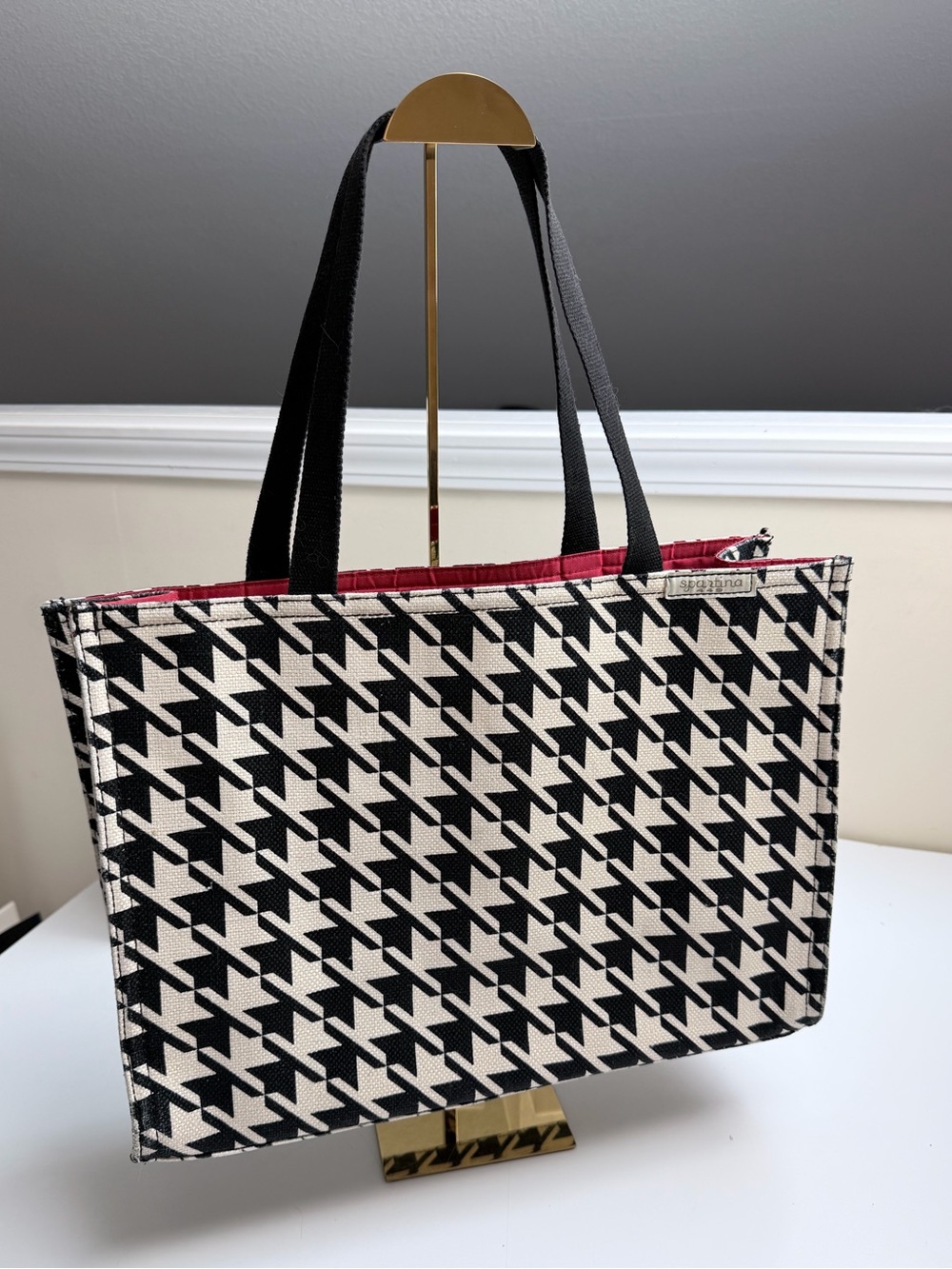 Rare Large Spartina 449 Houndstooth Print Tote Bag